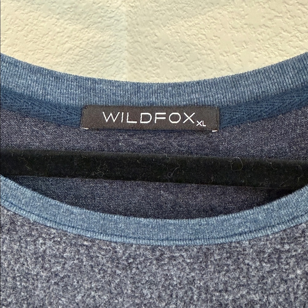 Wildfox Couture Scattered Star Patterned Navy Blue Long Sleeve Crew Sweater  XL - Picture 2 of 6